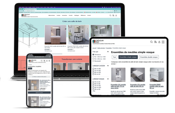 Ordinateur portable et smartphone sur le site du client Creazurpro.com