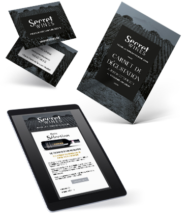 Cartes de visite, carton d'invitation et newsletter.